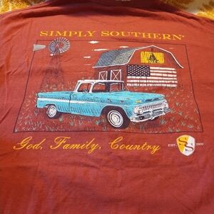🎈5/$20 Bundle 🎈Simply Southern Maroon Tee with Vintage Truck Design